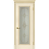 Дверь Флоренция-1 магнолия, патина золото со стеклом